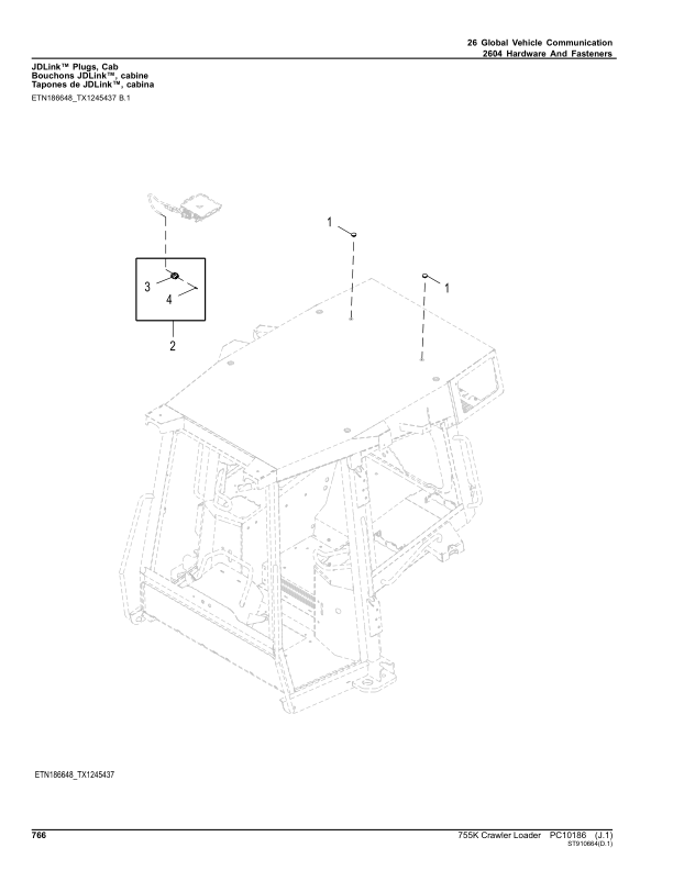 John Deere 755K Crawler Loaders (SN PIN: 1T0755KX_ _E194242-339325) Parts Catalog Manual – PC10186 Workshop Guide