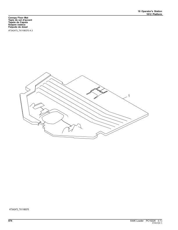 John Deere 644K Loaders (SN 642444 – 658064) Parts Catalog Manual – PC10226 Workshop Guide