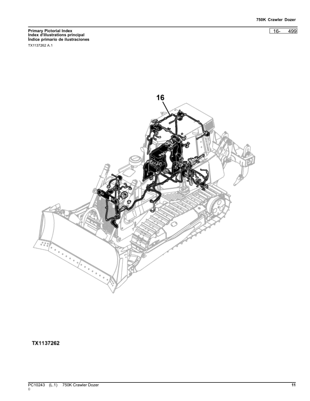 John Deere 750K Crawler Dozers (SN E216966-270478) Parts Catalog Manual – PC10243 Workshop Guide