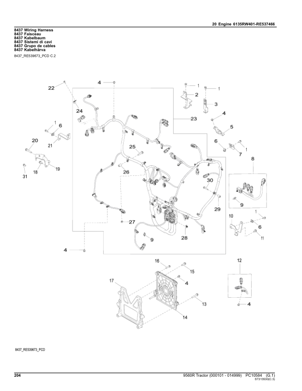John Deere 9560R Scraper Tractors (SN 000101-014999) Parts Catalog Manual – PC10584 Workshop Guide