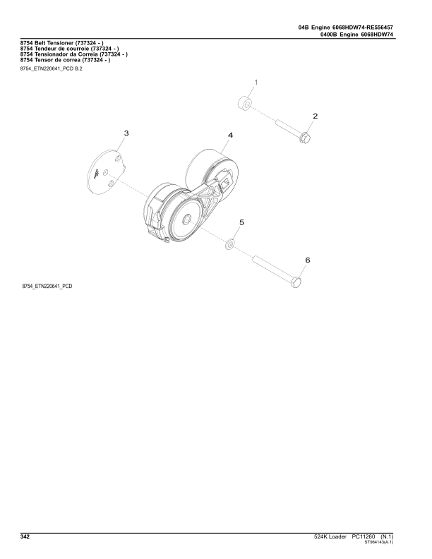 John Deere 524K Loaders (SN 1BZ524KX_ _D000001-) Parts Catalog Manual – PC11260 Workshop Guide