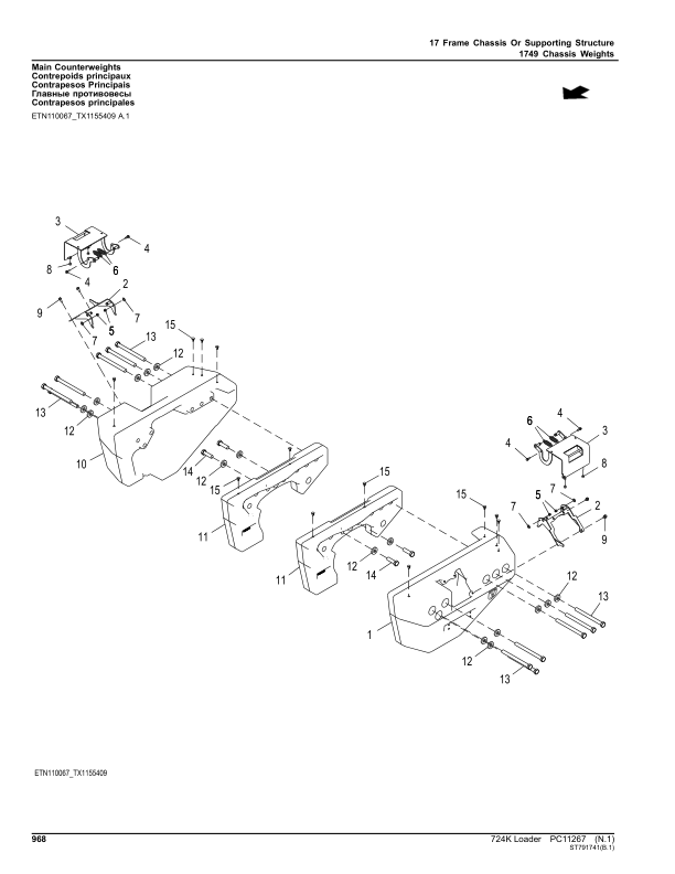 John Deere 724K Loaders (SN C000001- & D000001-) Parts Catalog Manual – PC11267 Workshop Guide
