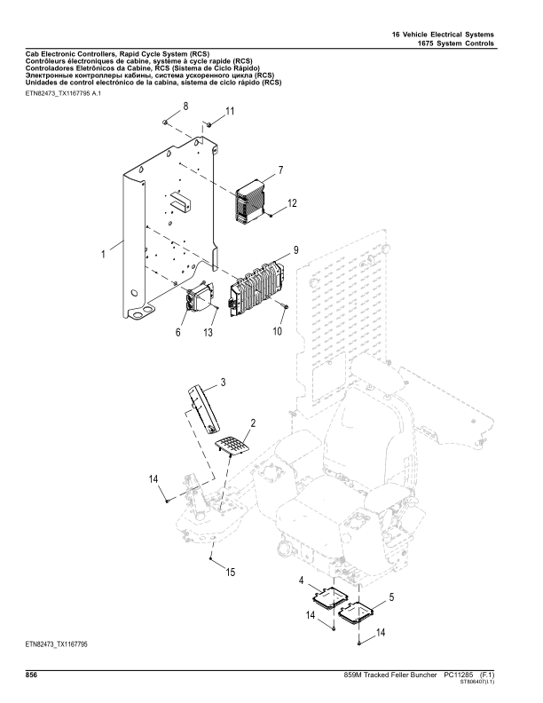 John Deere 859M Tracked Feller Bunchers (SN C270423- & D270423) Parts Catalog Manual – PC11285 Workshop Guide