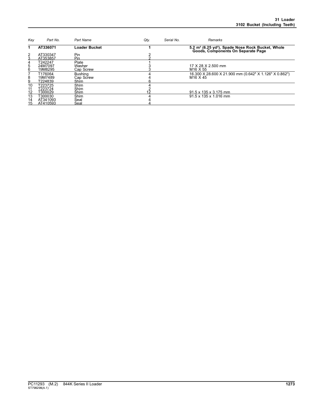 John Deere 844K Series II Crawlers (SN C664096- & D664096-) Parts Catalog Manual – PC11293 Workshop Guide