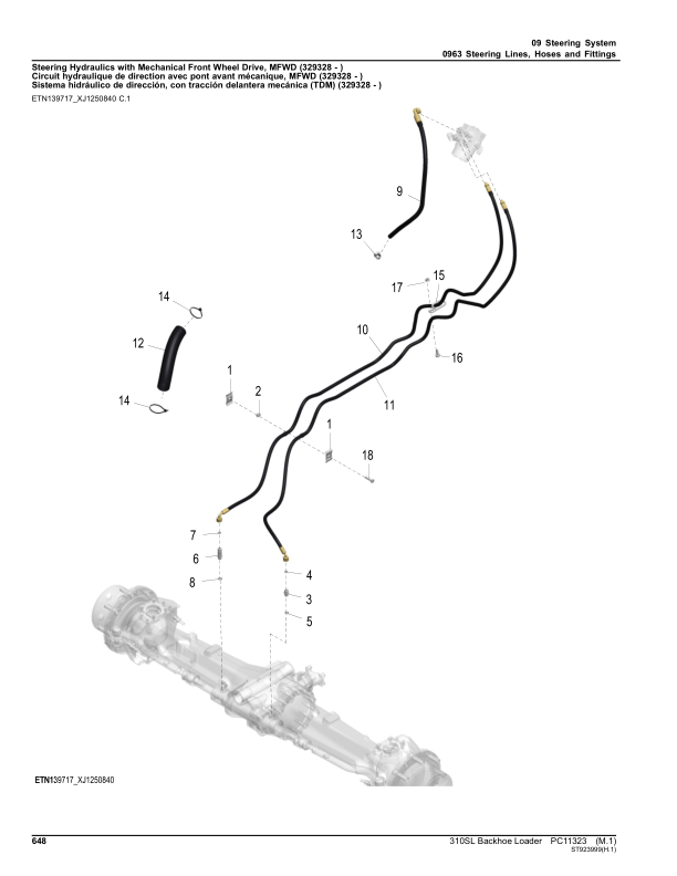 John Deere 310SL Backhoe Loaders (SN F273920-390995) Parts Catalog Manual – PC11323 Workshop Guide