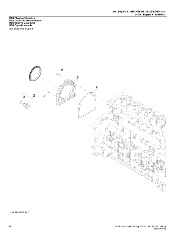 John Deere 460E Articulated Dump Trucks (SN C668587-708124 & D668587-708124) Parts Catalog Manual – PC11358 Workshop Guide