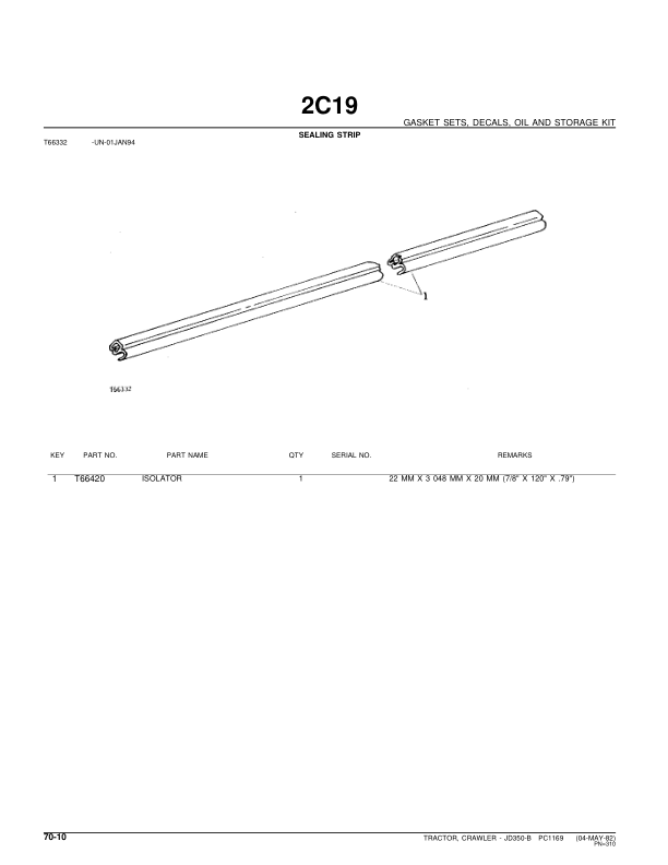 John Deere 350B Crawlers Parts Catalog Manual – PC1169 Workshop Guide