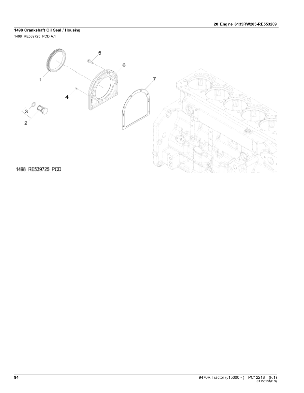 John Deere 9470R Scraper Tractors (SN 015000-) Parts Catalog Manual – PC12218 Workshop Guide