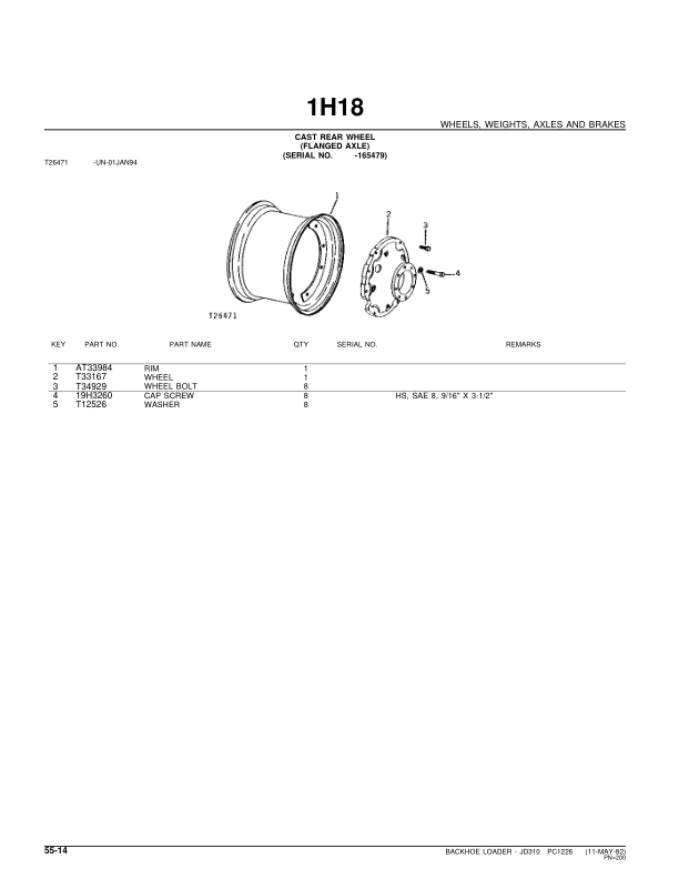 John Deere 310 Backhoes Parts Catalog Manual – PC1226 Workshop Guide
