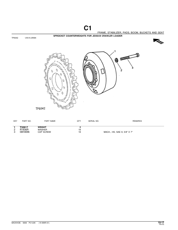 John Deere 9300 Attachments (9300 BACKHOE (MANUFACTURED 1970- ) Parts Catalog Manual – PC1235 Workshop Guide
