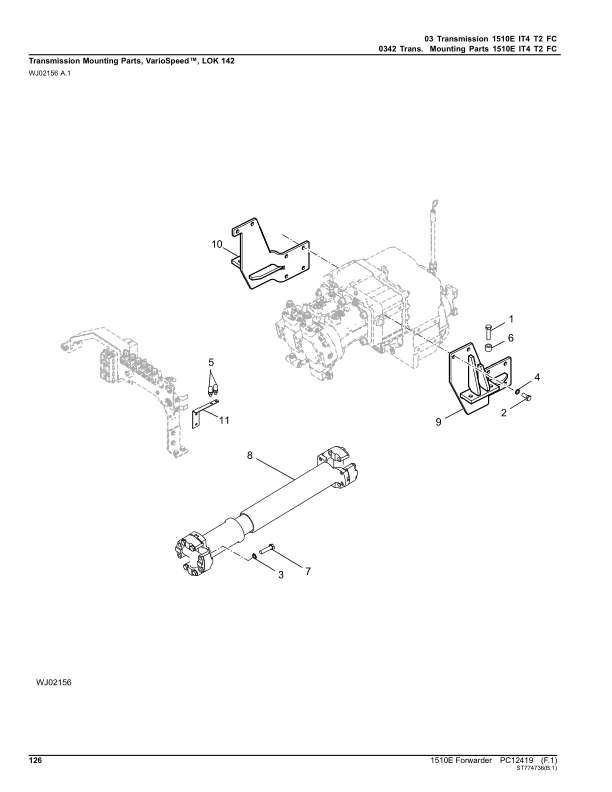 John Deere 1510E IT4 T2 FFC Forwarders (SN 003001 – 003569) Parts Catalog Manual – PC12419 Workshop Guide