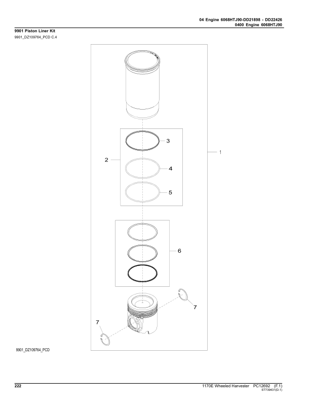 John Deere 1170E IT4 Wheeled Harvesters (SN 002359 – 002642) Parts Catalog Manual – PC12692 Workshop Guide