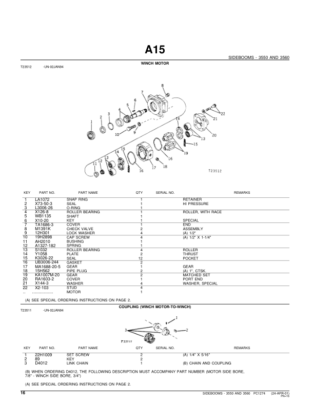 John Deere 3550, 3560 Attachments (JD544 Loader with 3550 SideBoom (YR 1971- ) Parts Catalog Manual – PC1274 Workshop Guide
