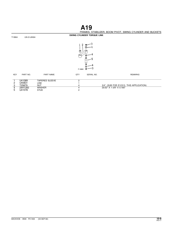 John Deere 9500 Attachments (SN 9500 BACKHOE (YR 1971-1977) Parts Catalog Manual – PC1304 Workshop Guide