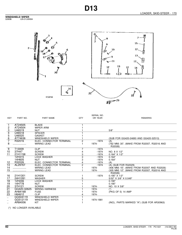John Deere 170 Skid Steers Parts Catalog Manual – PC1321 Workshop Guide
