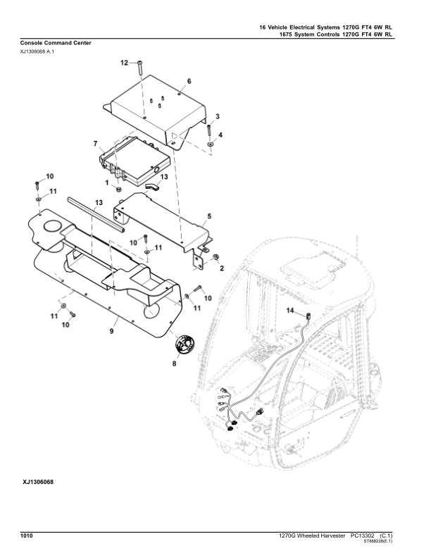 John Deere 1270G FT4 6W Wheeled Harvesters (SN F003885-004468) Parts Catalog Manual – PC13302 Workshop Guide