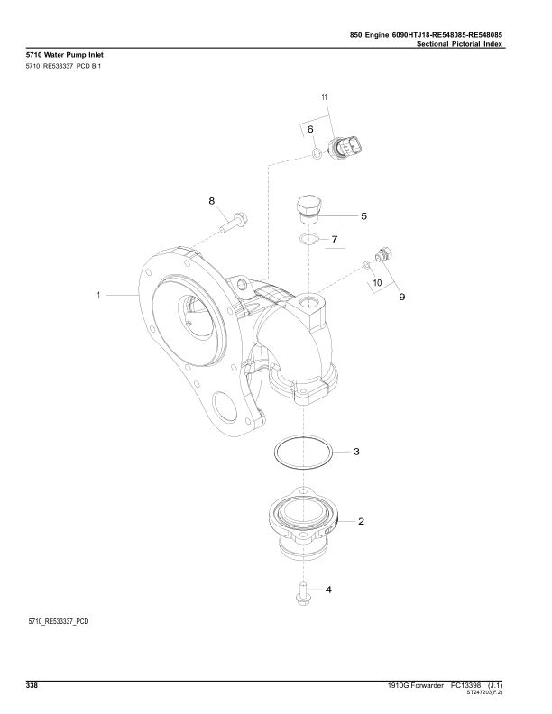 John Deere 1910G Forwarders (SN F002108-002174) Parts Catalog Manual – PC13398 Workshop Guide