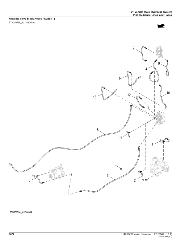 John Deere 1470G Wheeled Harvesters (SN L002211-002291) Parts Catalog Manual – PC13562 Workshop Guide