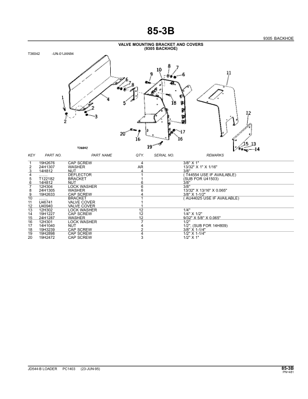 John Deere 544B Loaders Parts Catalog Manual – PC1403 Workshop Guide