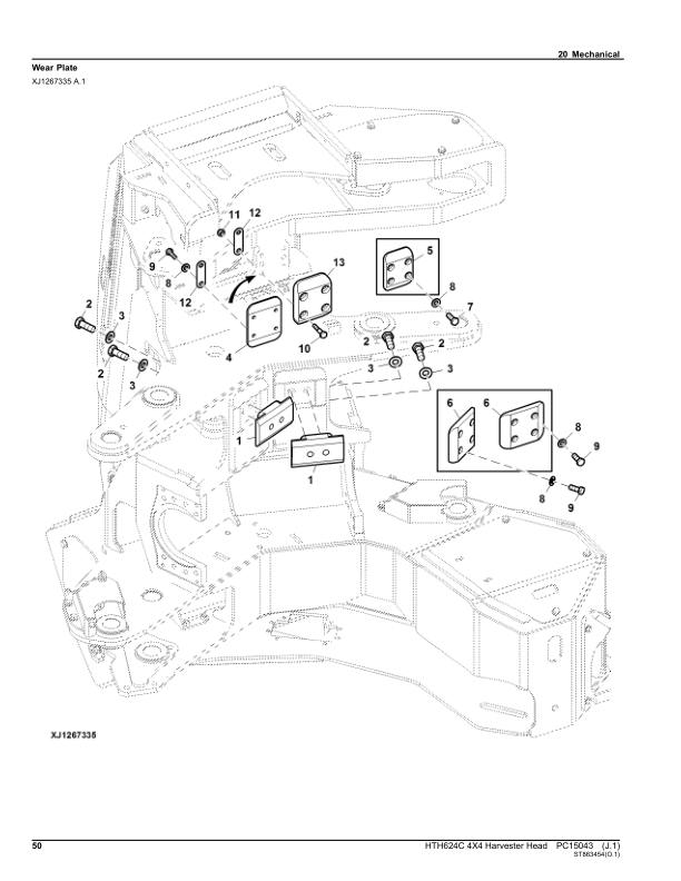 John Deere HTH624C 4X4 Harvesting Heads Parts Catalog Manual – PC15043 Workshop Guide