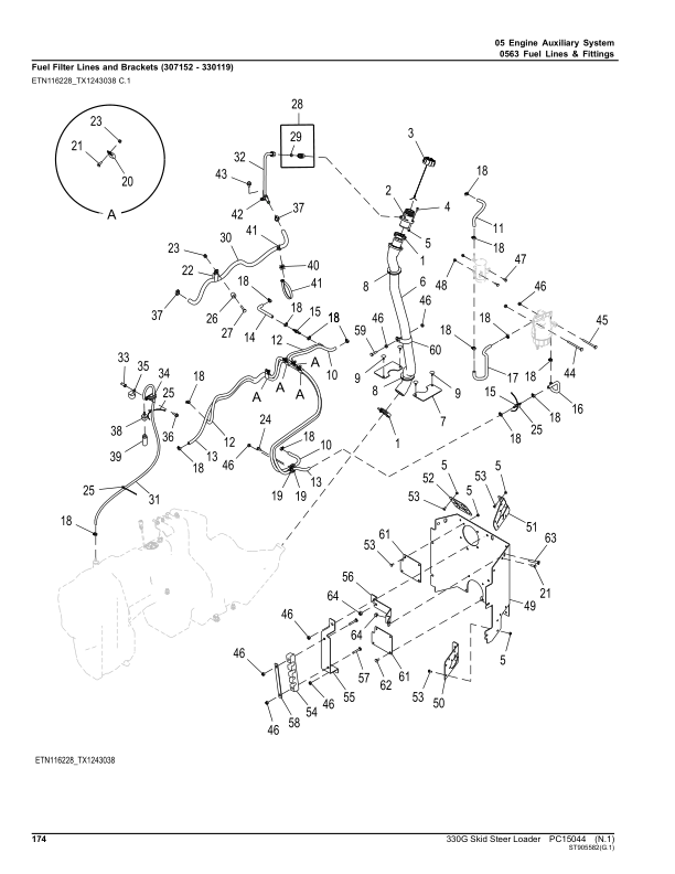 John Deere 330G Skid Steers (SN 1T0330G_ F300253-387880) Parts Catalog Manual – PC15044 Workshop Guide