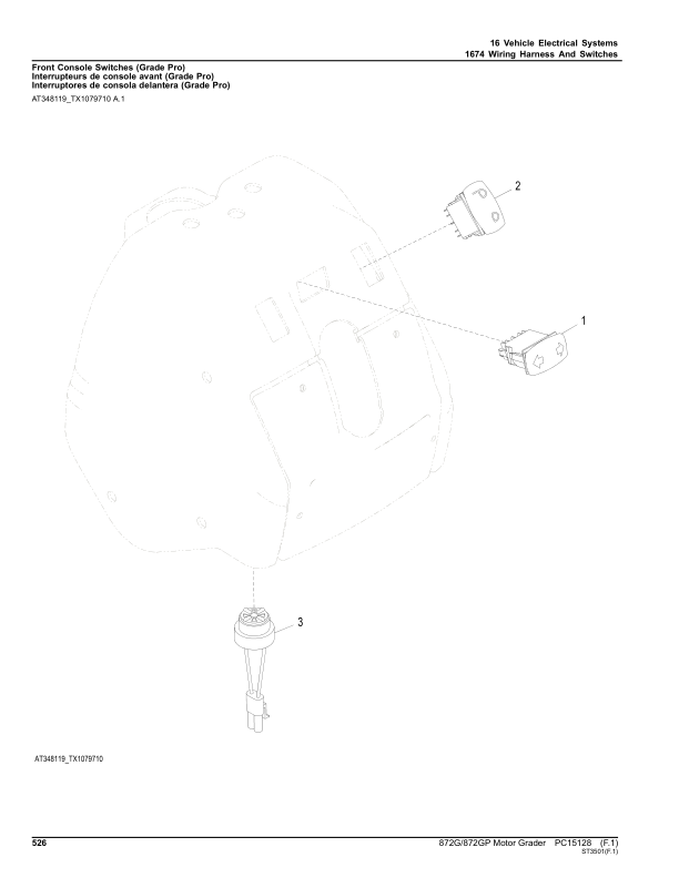 John Deere 872G, 872GP Motor Graders (SN 1DW872GX_F678818-680877) Parts Catalog Manual – PC15128 Workshop Guide