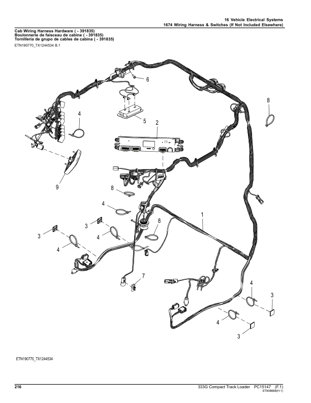 John Deere 333G Compact Track Loaders (SN 1T0333G_ E314413-387237) Parts Catalog Manual – PC15147 Workshop Guide