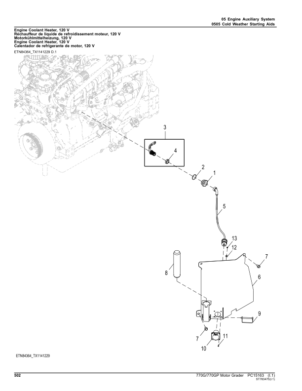 John Deere 770G, 770GP Motor Graders (SN F680878 – & L700954 -) Parts Catalog Manual – PC15163 Workshop Guide