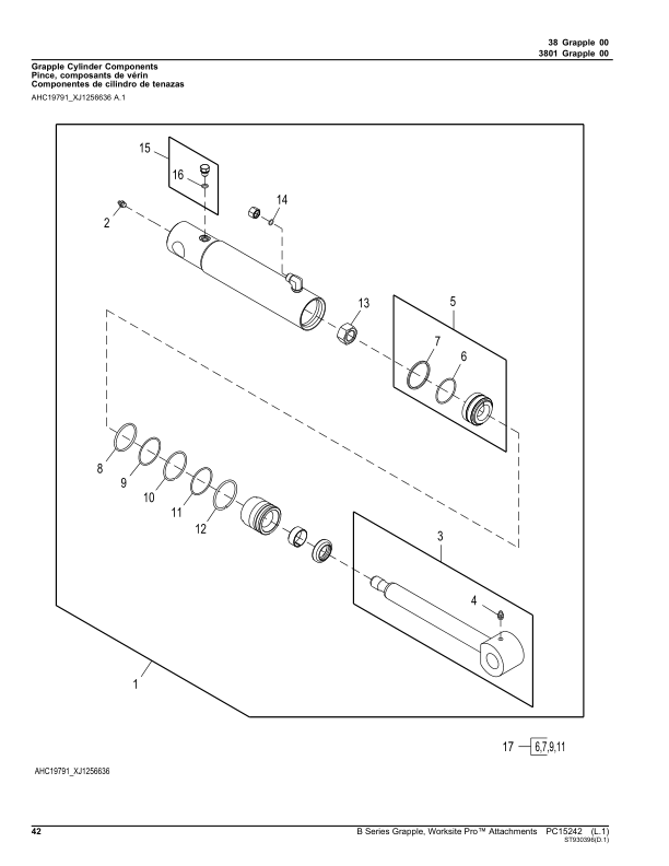 John Deere GR72B, GR84B, GS66B, GS72B, GS78B, GS84B Grappler Parts Catalog Manual – PC15242 Workshop Guide