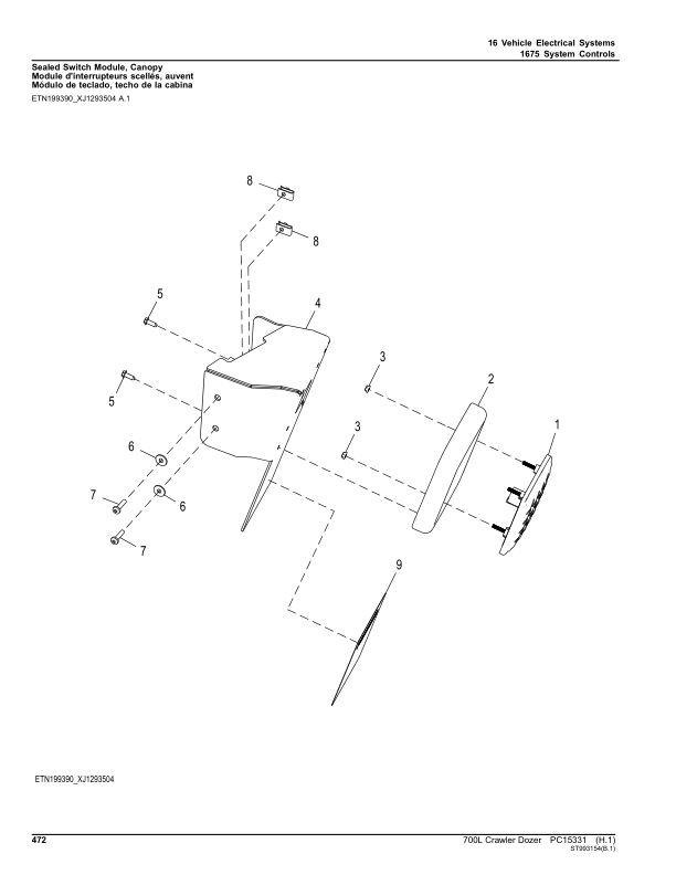 John Deere 700L Crawler Dozers (SN 1T0700LX_ _F383562-) Parts Catalog Manual – PC15331 Workshop Guide
