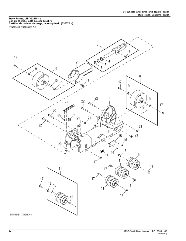 John Deere 325G Skid Steers (SN 1T0325G_J387407-) Parts Catalog Manual – PC15381 Workshop Guide