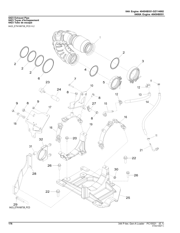 John Deere 344 P Loaders (SN 1LU344PA_ _B074883 -) Parts Catalog Manual – PC15521 Workshop Guide