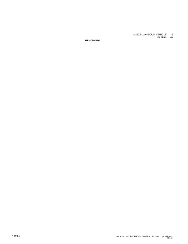 John Deere 710B, 710C Backhoes Parts Catalog Manual – PC1845 Workshop Guide