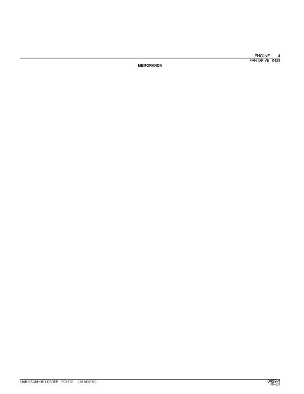John Deere 610B Backhoes Parts Catalog Manual – PC1972 Workshop Guide