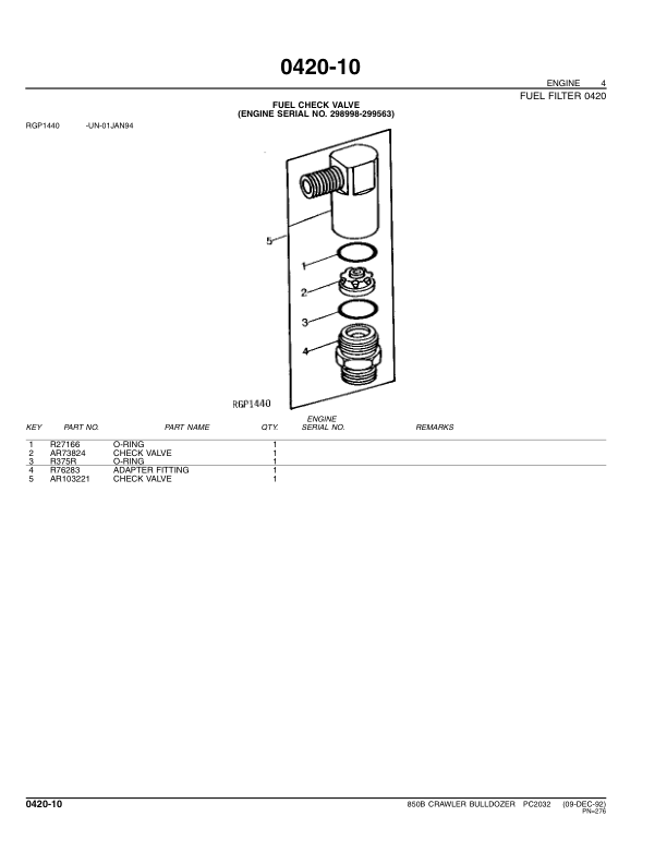 John Deere 850B Crawlers Parts Catalog Manual – PC2032 Workshop Guide