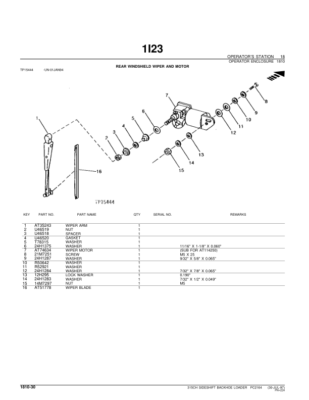 John Deere 315CH Backhoes Parts Catalog Manual – PC2164 Workshop Guide