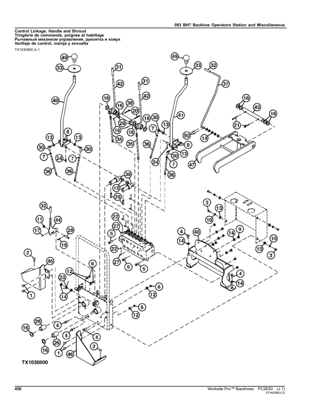 John Deere Backhoe Attachments (SN KVP850X & TOP850X) Parts Catalog Manual – PC2630 Workshop Guide