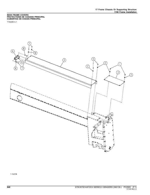 John Deere 670CII, 670CHII, 672CHII Motor Graders (SN 582130-) Parts Catalog Manual – PC2905 Workshop Guide