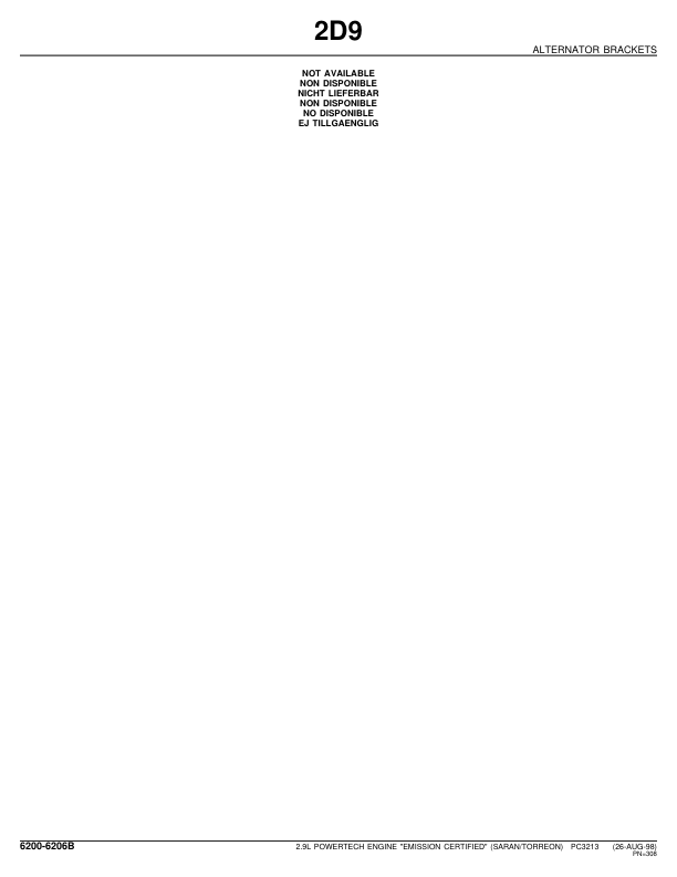 John Deere 2.9L Engines Parts Catalog Manual – PC3213 Workshop Guide