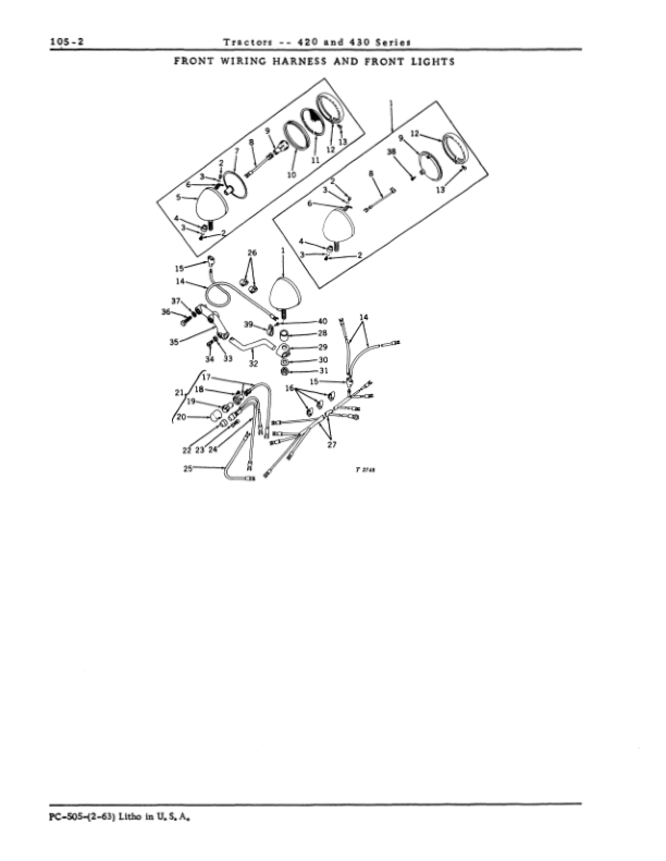 John Deere 420, 430 Tractors Parts Catalog Manual – PC505 Workshop Guide
