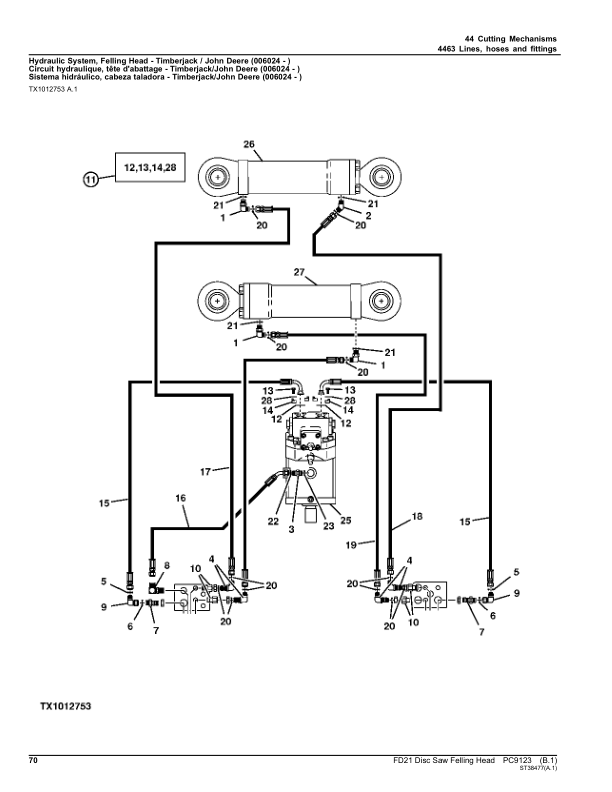 John Deere FD21 Felling Heads Parts Catalog Manual – PC9123 Workshop Guide