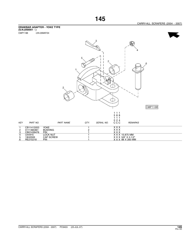 John Deere 1510C, 1512C, 1812C, 1814C Scrapers Parts Catalog Manual – PC9403 Workshop Guide