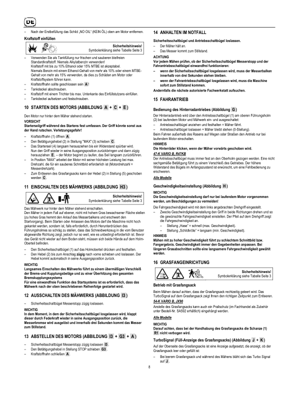 John Deere 47-K VARIO B, 54-K VARIO B, R47KB, JX90 Lawn Mowers Operator’s Manual (SAU15715) Workshop Guide