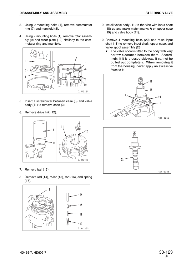 Komatsu HD465-7, HD605-7 Dump Truck Service Repair Manual Workshop Guide