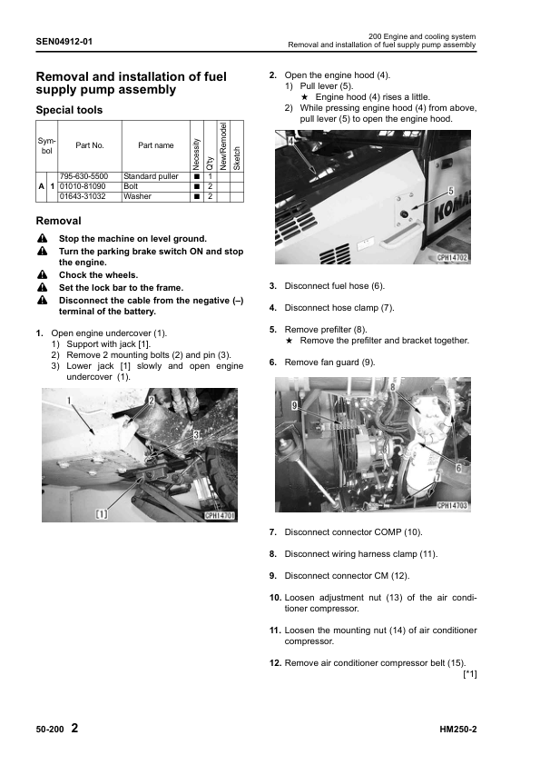 Komatsu HM250-2 Dump Truck Service Repair Manual Workshop Guide