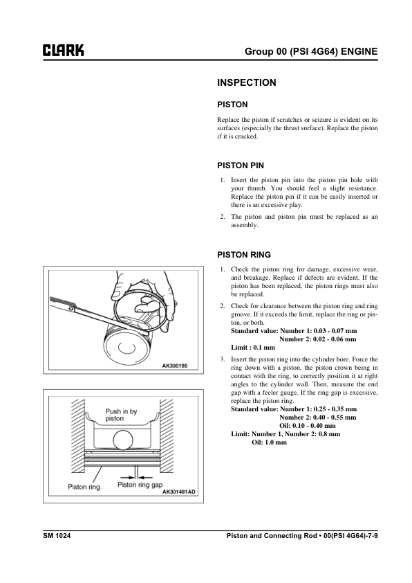 Clark GTS20L, GTS25L, GTS30L, GTS33L Forklift Service Repair Manual (PSI 4G64 Engine) Workshop Guide
