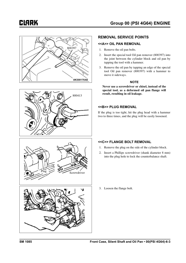 Clark S20L, S20G, S25L, S25G, S30L, S30G, S35L, S35G Forklift Service Repair Manual (PSI Engine) Workshop Guide