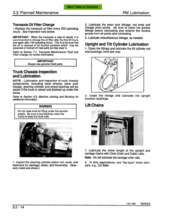 Clark GPX20, GPX22, GPX25, GPX27, GPX30 Forklift Repair Manual Workshop Guide