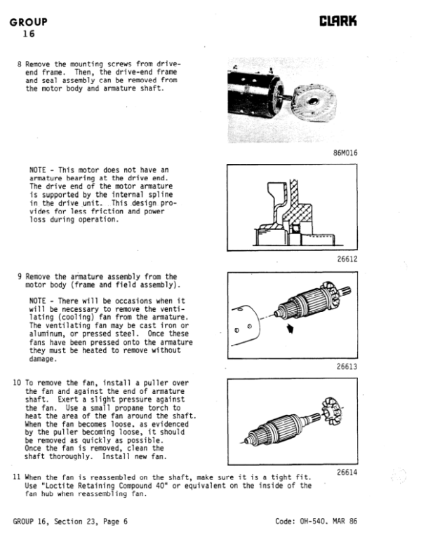 Clark ESM12, ESM15S, ESM15, ESM17, ESM20, ESM22, ESM25 Forklift Service Repair Manual Workshop Guide