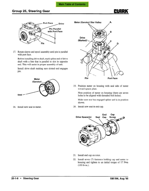 Clark ESM II 12, ESM II 15S, ESM II 15, ESM II 17, ESM II 20, ESM II 22, ESM II 25 Forklift Service Repair Manual Workshop Guide